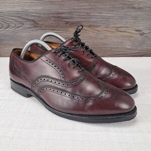 Allen Edmonds Chester Mens Size 8.5 3E  Dark Cherry Leather Wingtip Shoes USA